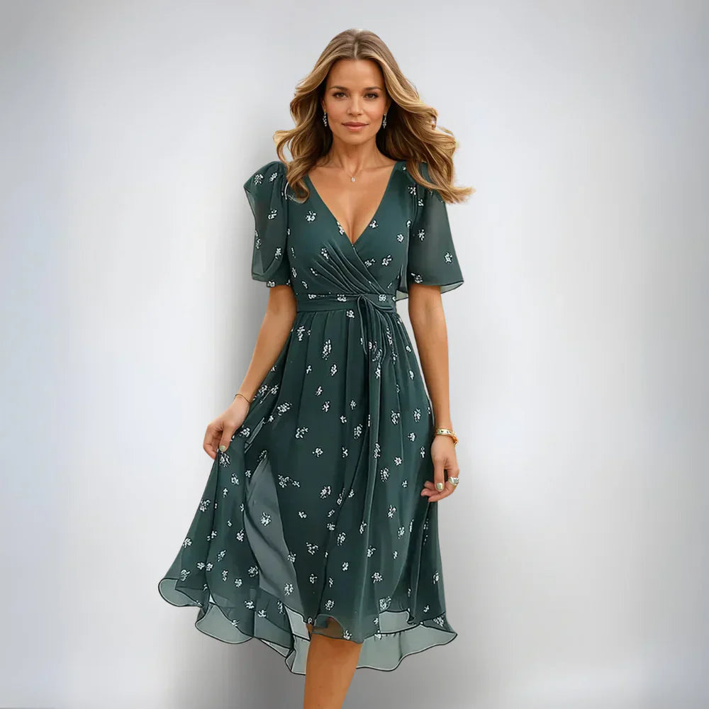 Floral Boho Wrap Midi Dress – Rabadoza