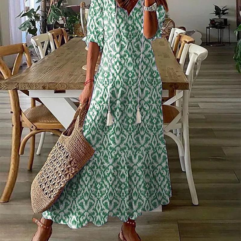 Bohemian A-Line Tiered Summer Dress