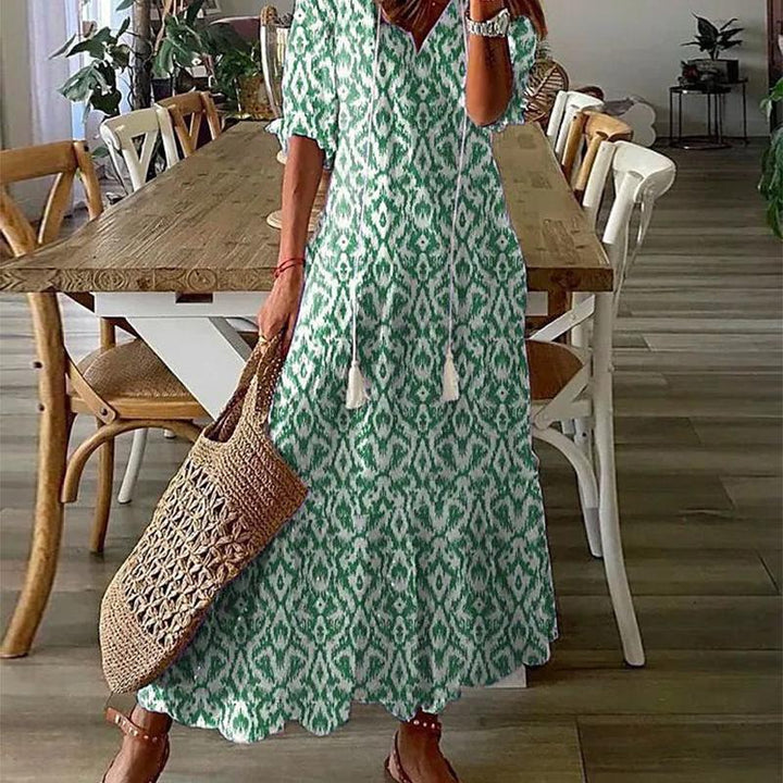 Bohemian A-Line Tiered Summer Dress