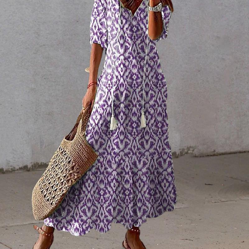 Bohemian A-Line Tiered Summer Dress