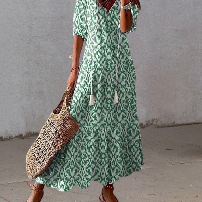Bohemian A-Line Tiered Summer Dress