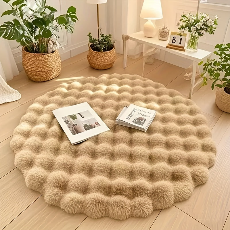 Round Bubble Rug | Soft Fluffy Circle Carpet