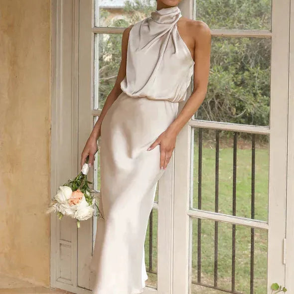 Satin-Look Sleeveless Maxi Dress