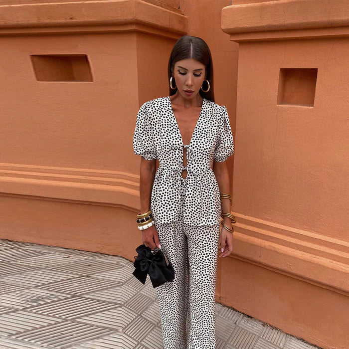 Bold Print Top And Skirt Set
