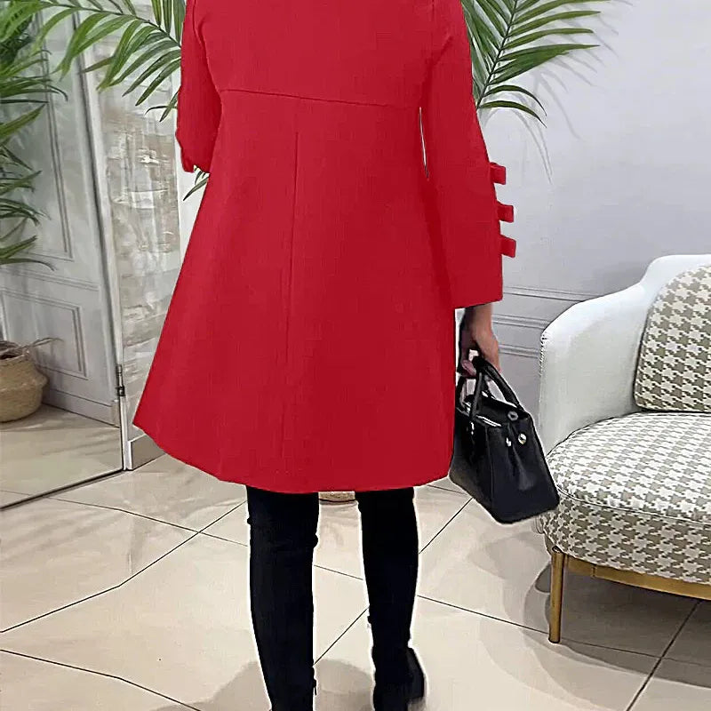 A Line Mini Dress with Bow Cuffs