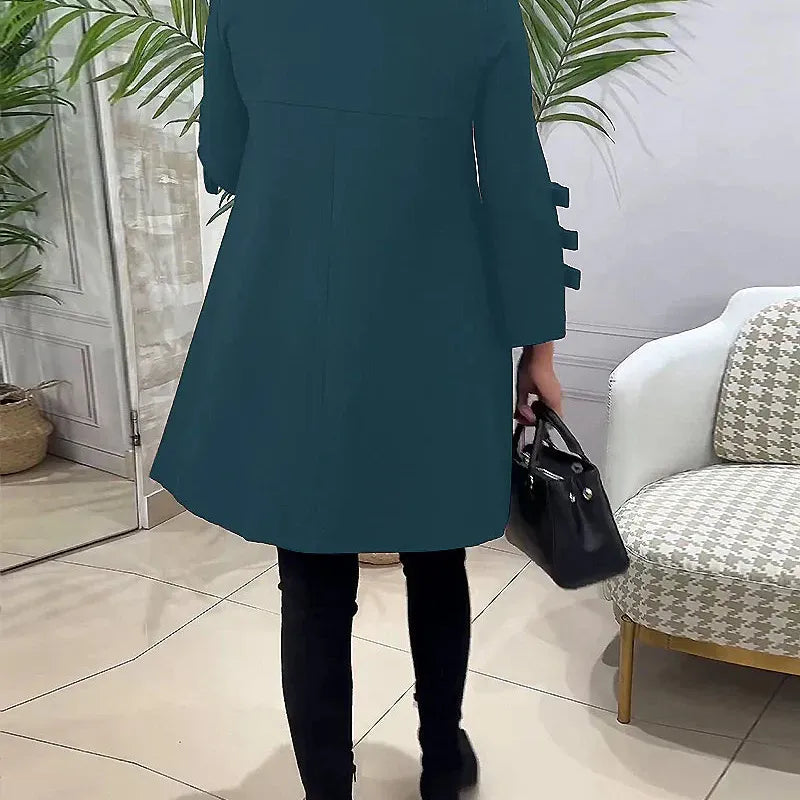 A Line Mini Dress with Bow Cuffs