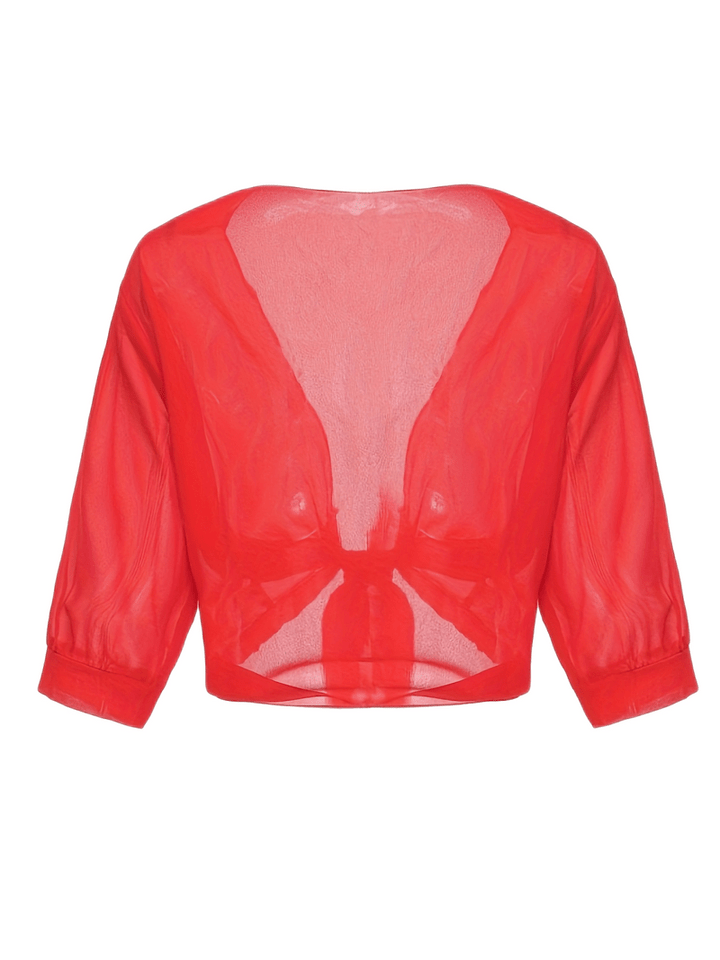 Lightweight Tie-Front Open Blouse