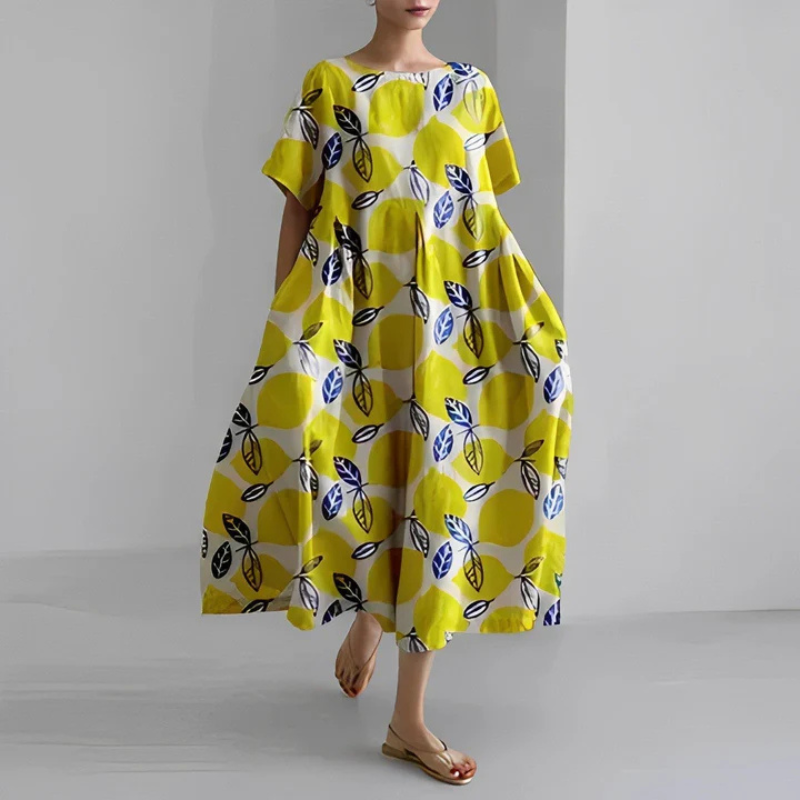 Loose Fit Floral Boho Midi Dress