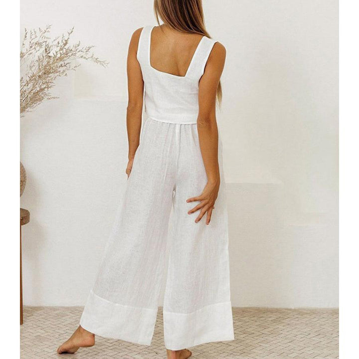 Minimal Top And Wide-Leg Pants Set
