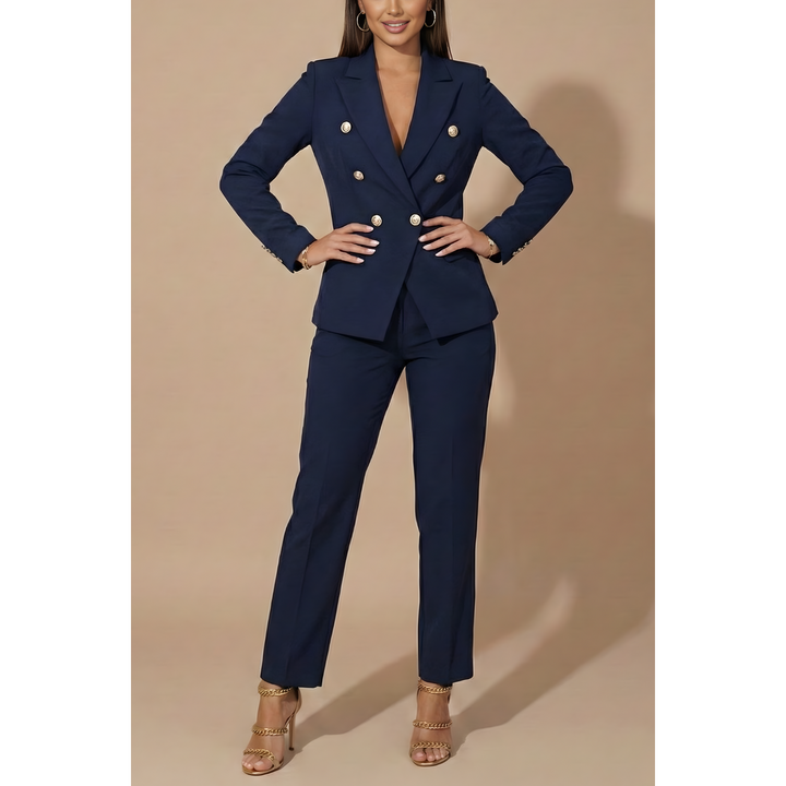 Double-Breasted Blazer And Tailored Trouser Set
