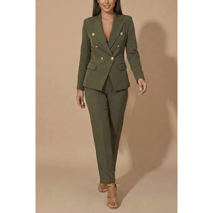 Double-Breasted Blazer And Tailored Trouser Set