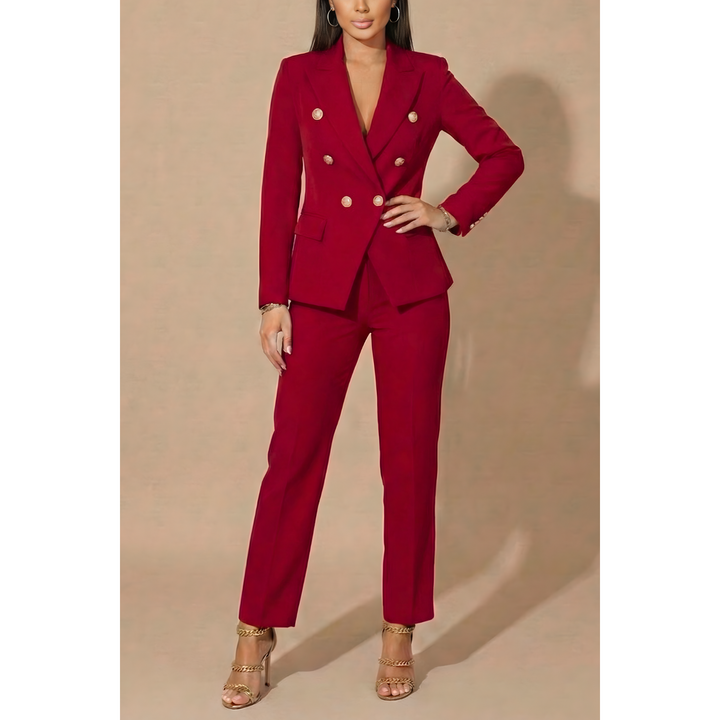 Double-Breasted Blazer And Tailored Trouser Set
