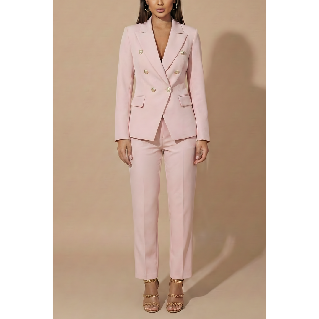 Double-Breasted Blazer And Tailored Trouser Set