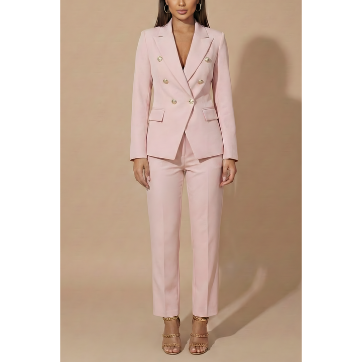 Double-Breasted Blazer And Tailored Trouser Set