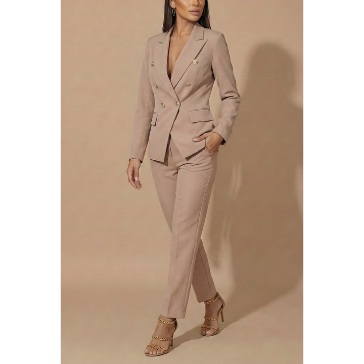 Double-Breasted Blazer And Tailored Trouser Set