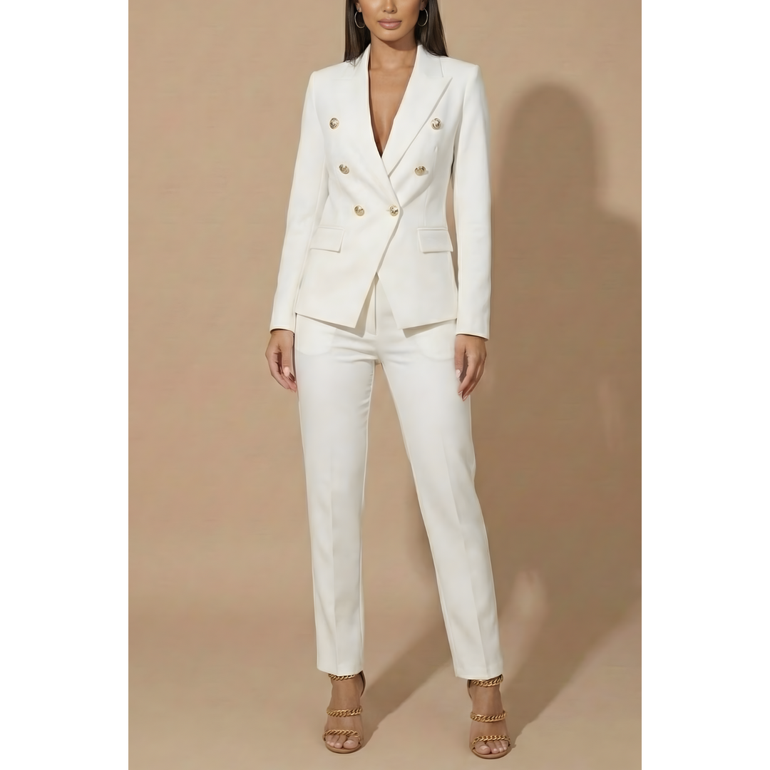 Double-Breasted Blazer And Tailored Trouser Set