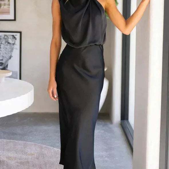 Satin-Look Sleeveless Maxi Dress