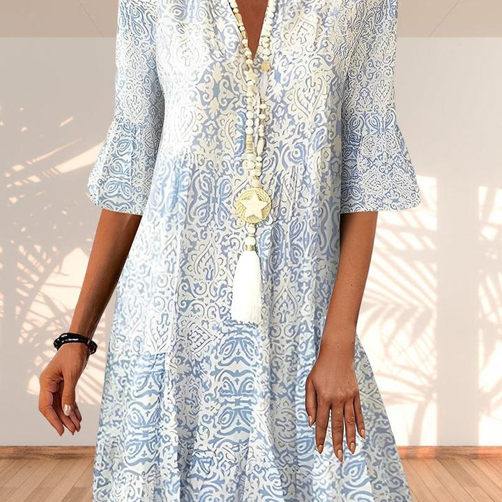 Bohemian Floral Print Summer Dress