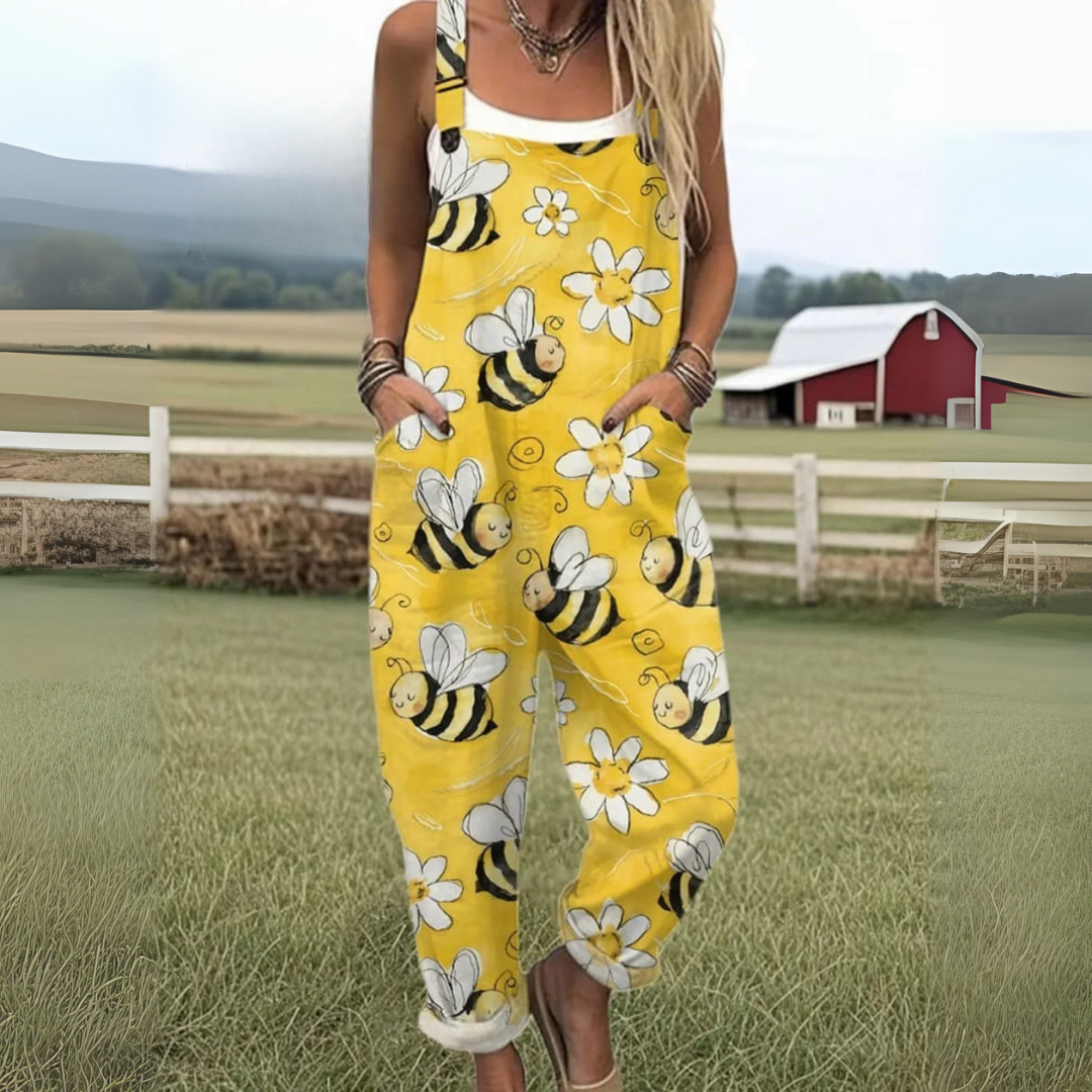 Embroidered Wide-Leg Jumpsuit