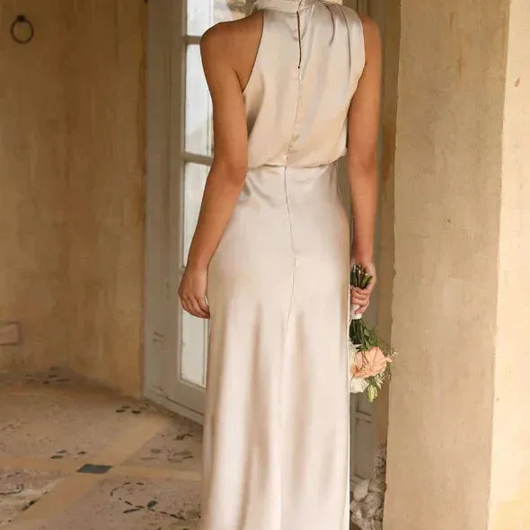 Satin-Look Sleeveless Maxi Dress