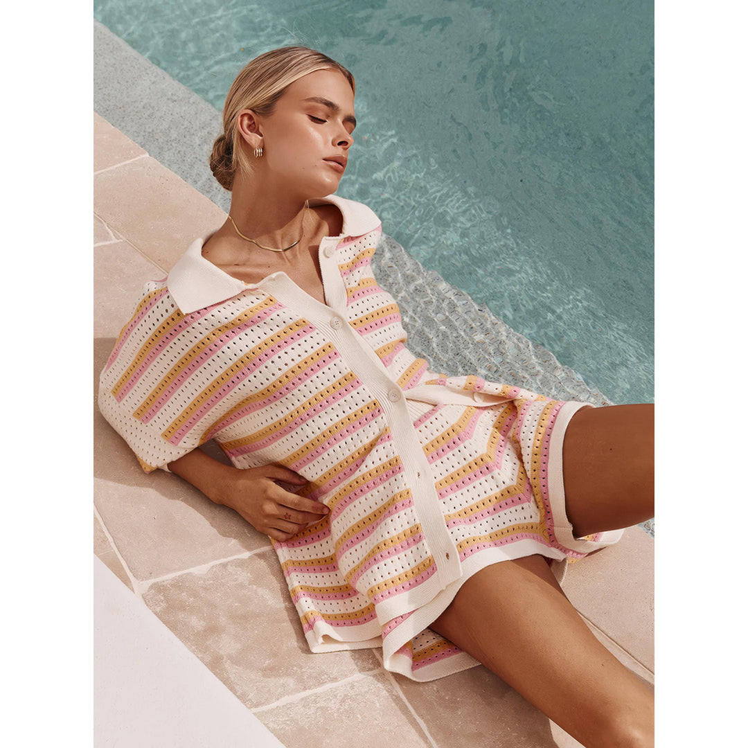 Striped Knit-Look Set