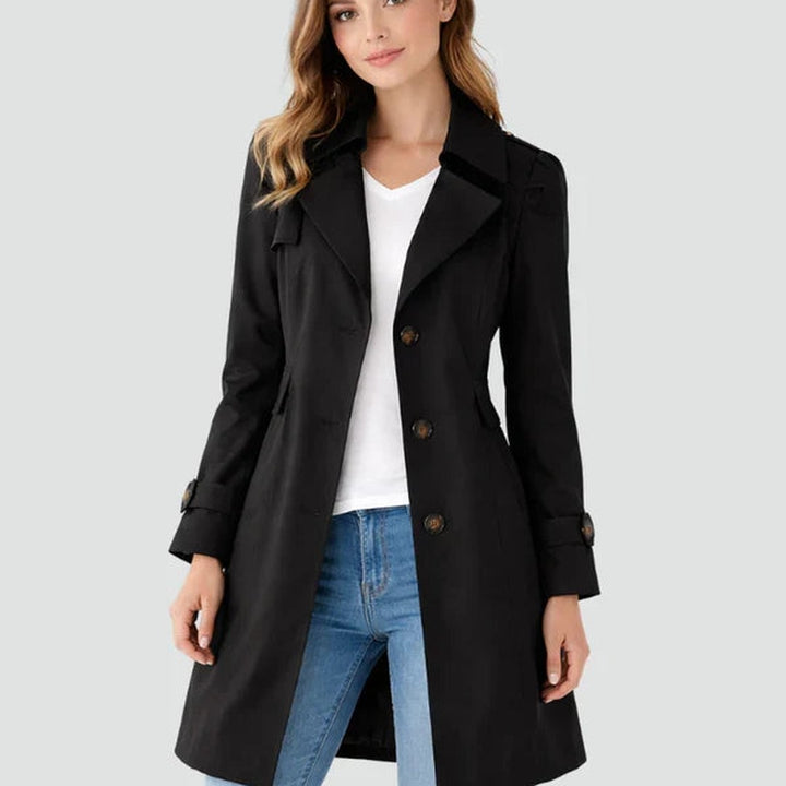 Women's Slim Fit Lapel Collar Trench Coat