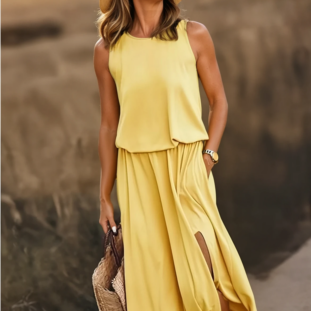 Round Neck Sleeveless Summer Dress