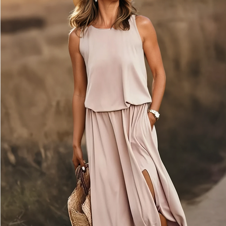 Round Neck Sleeveless Summer Dress