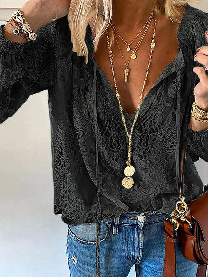 Long Sleeve Crochet Lace Blouse