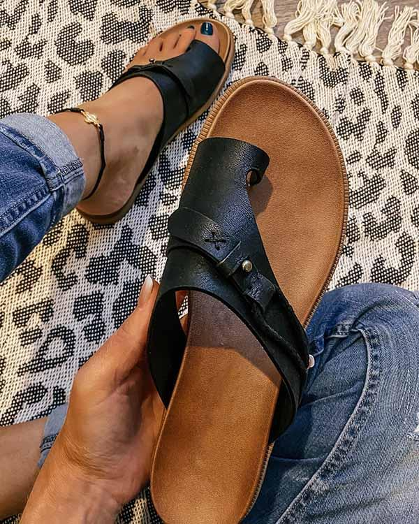 Adjustable Strap Flat Sandals