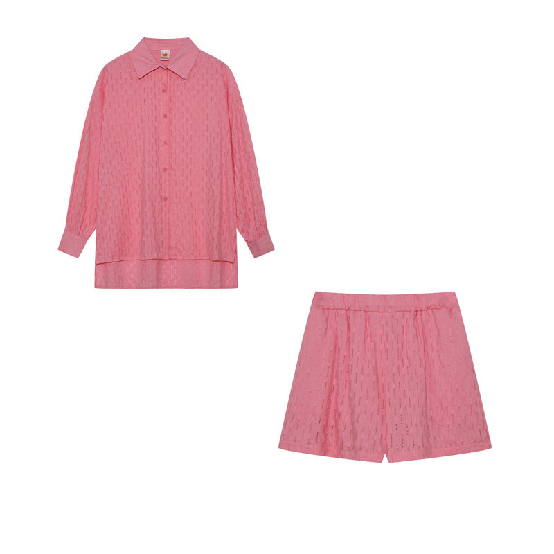 Button Shirt And Shorts Set