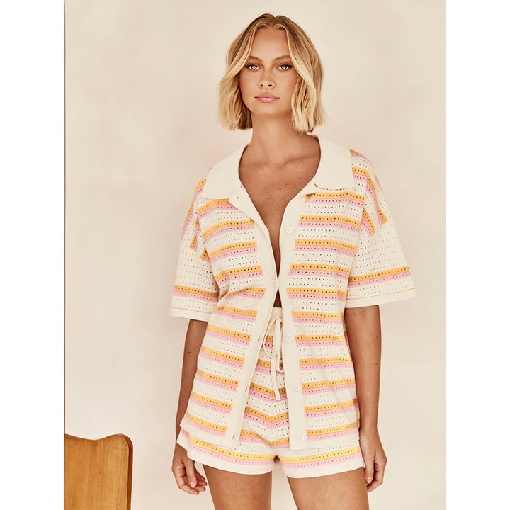 Striped Knit-Look Set