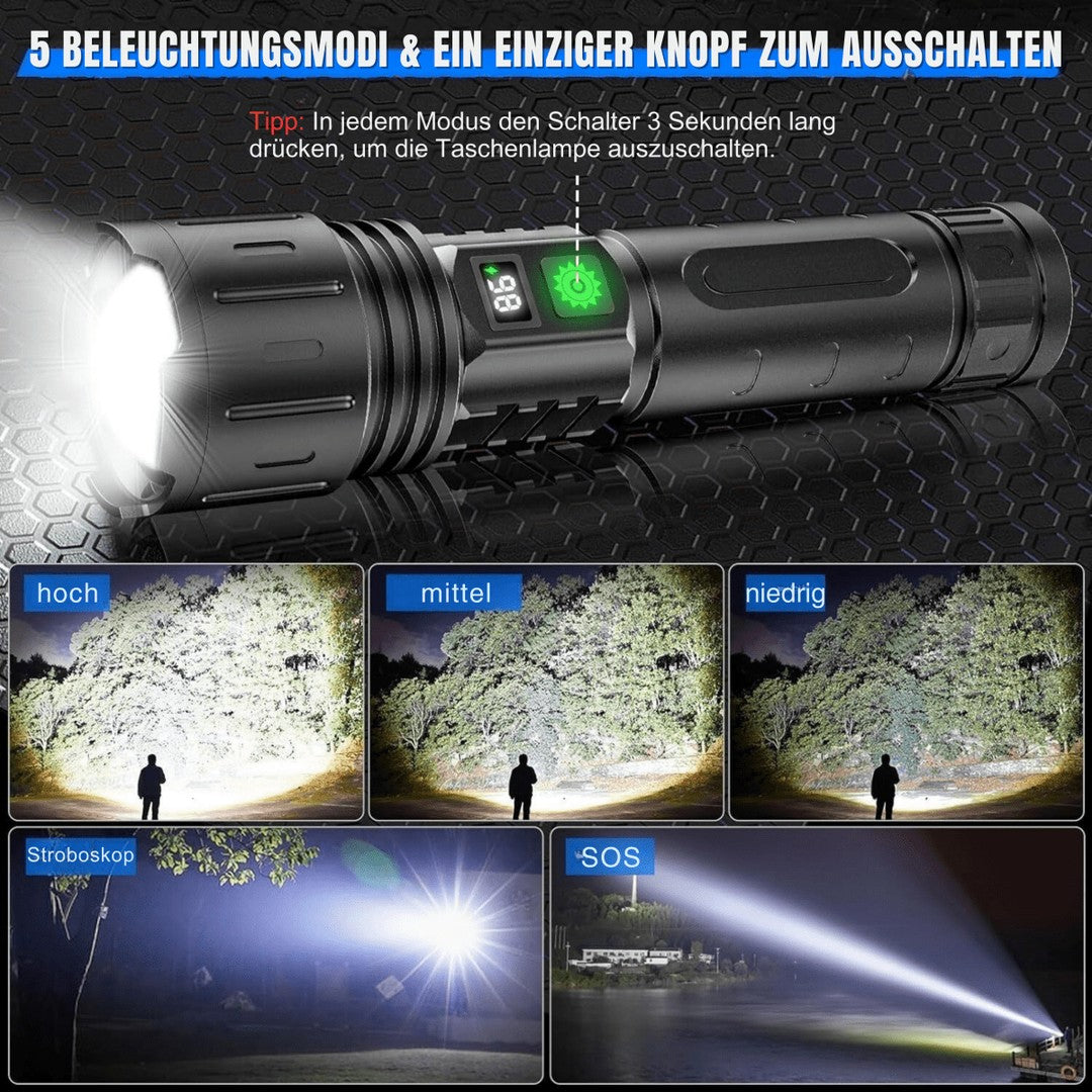 ULTRABEAM - LED Flashlight for Everyday Use and Outdoor Activities