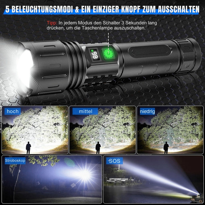 ULTRABEAM - LED Flashlight for Everyday Use and Outdoor Activities