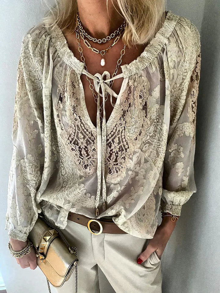 Long Sleeve Crochet Lace Blouse