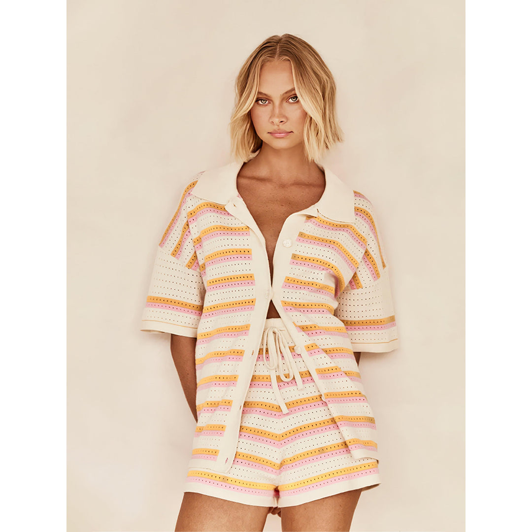 Striped Knit-Look Set