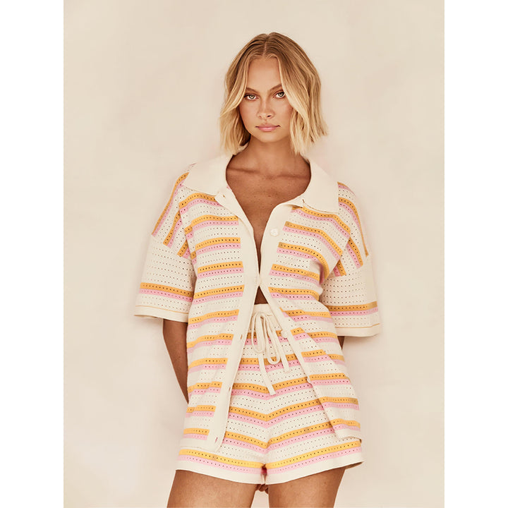 Striped Knit-Look Set