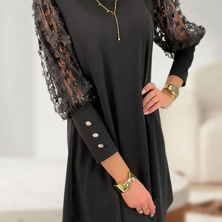 Lace Sheer Sleeve Mini Dress