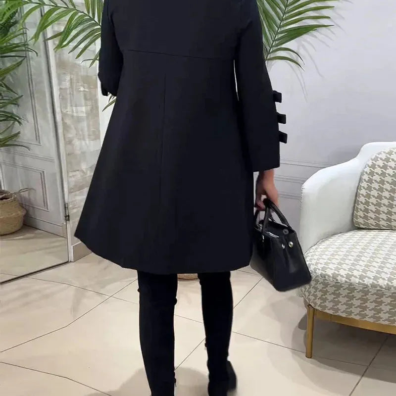 A Line Mini Dress with Bow Cuffs