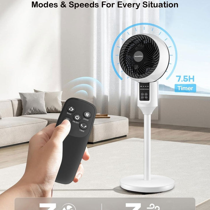 Adjustable Pedestal Fan with 3D Oscillation – Aerion