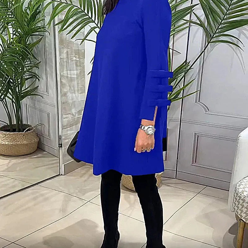 A Line Mini Dress with Bow Cuffs