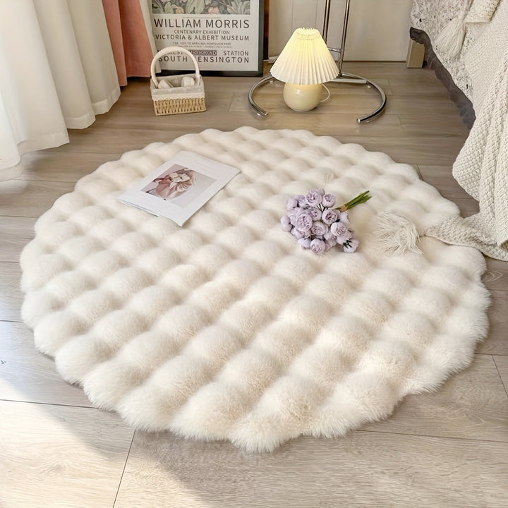 Round Bubble Rug | Soft Fluffy Circle Carpet