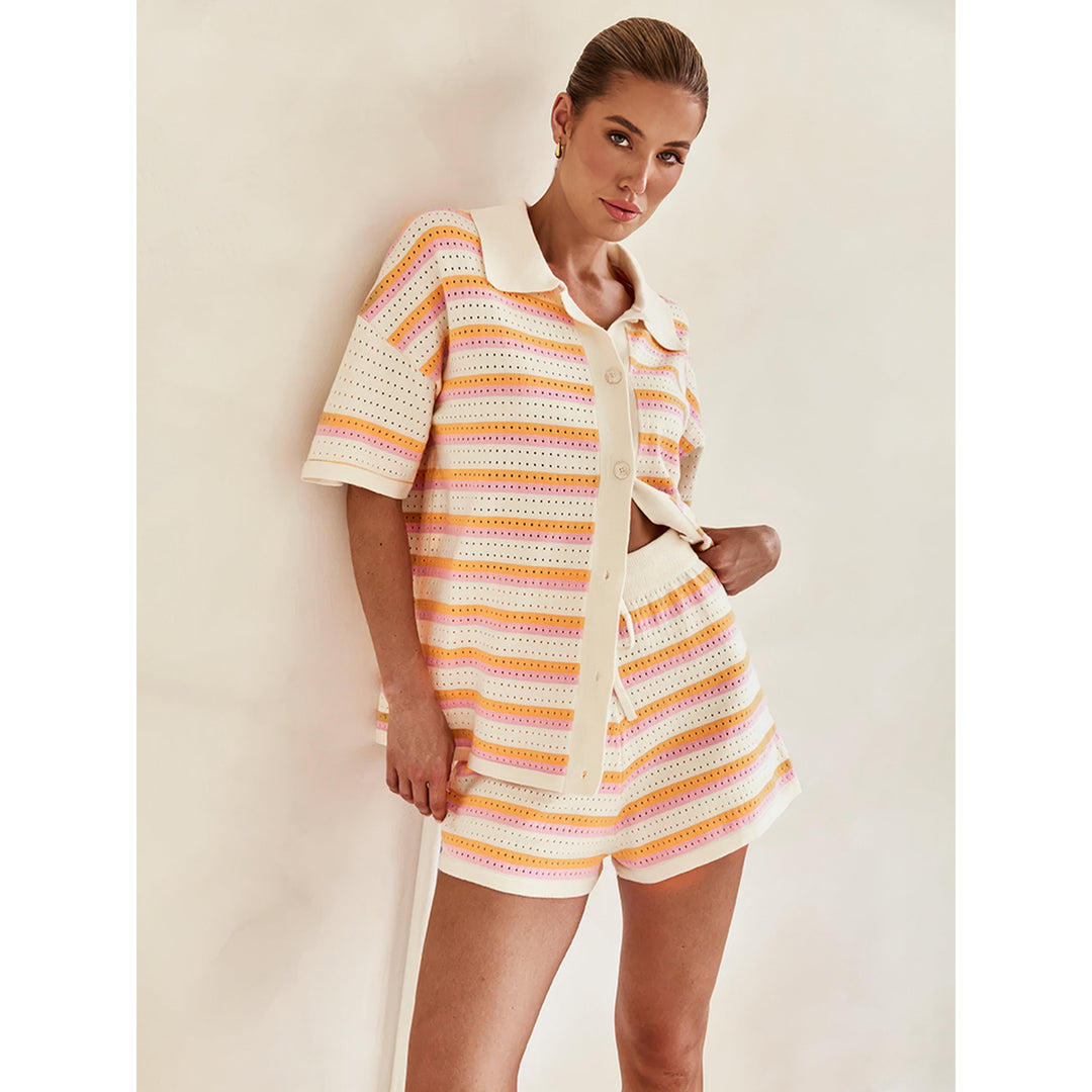 Striped Knit-Look Set