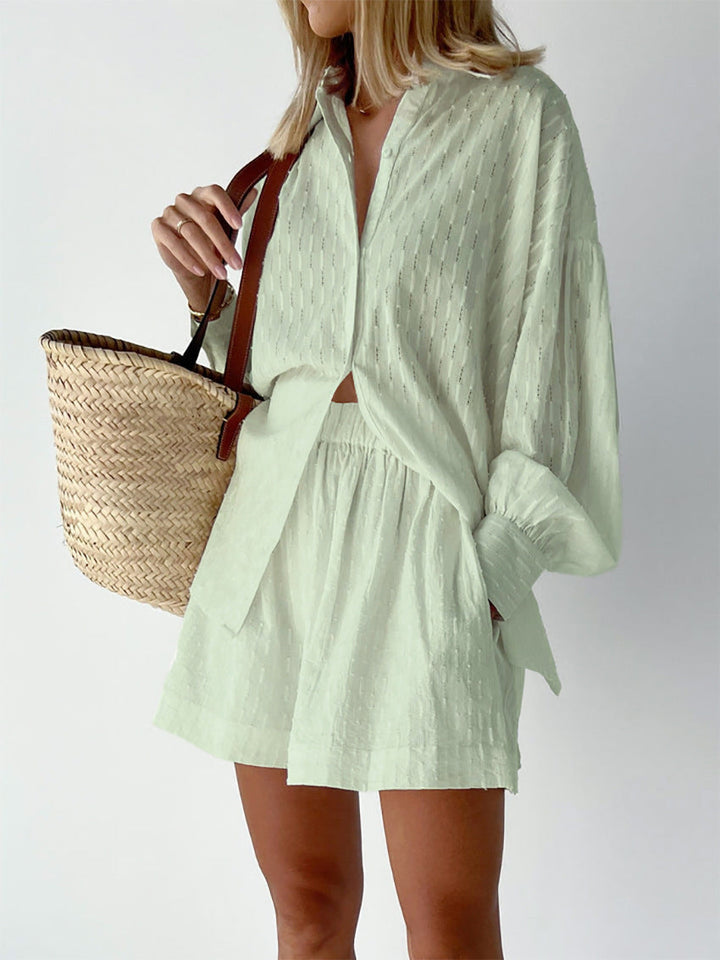 Button Shirt And Shorts Set