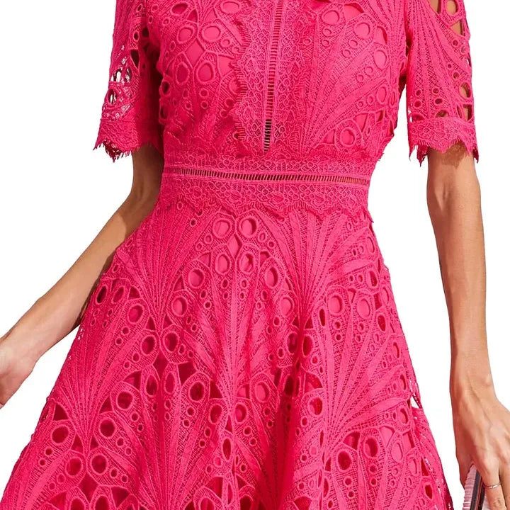 High Neck A-Line Midi Dress