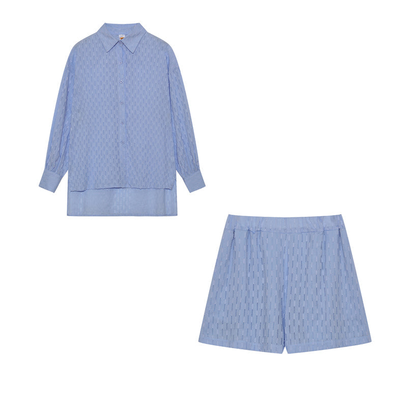 Button Shirt And Shorts Set