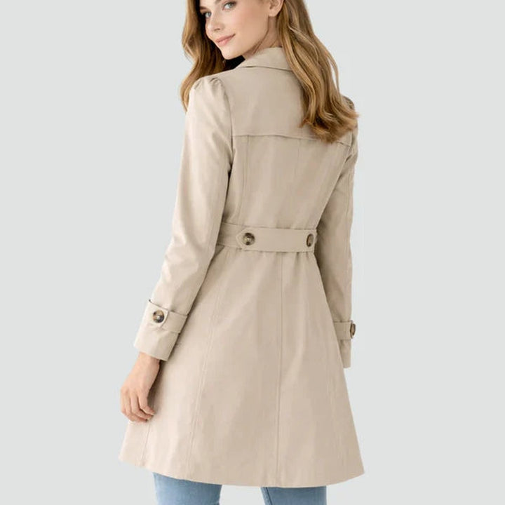 Women's Slim Fit Lapel Collar Trench Coat