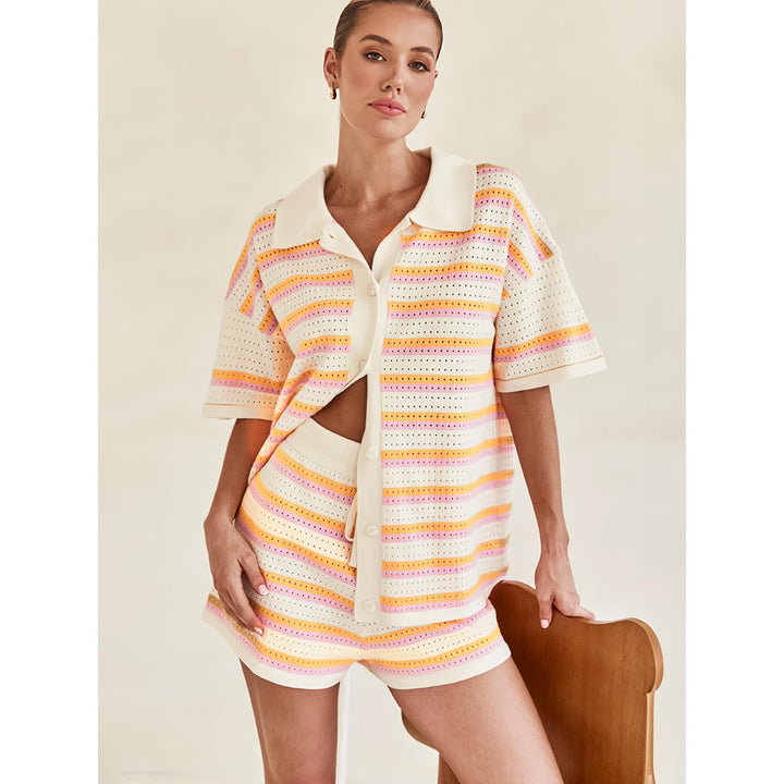 Striped Knit-Look Set