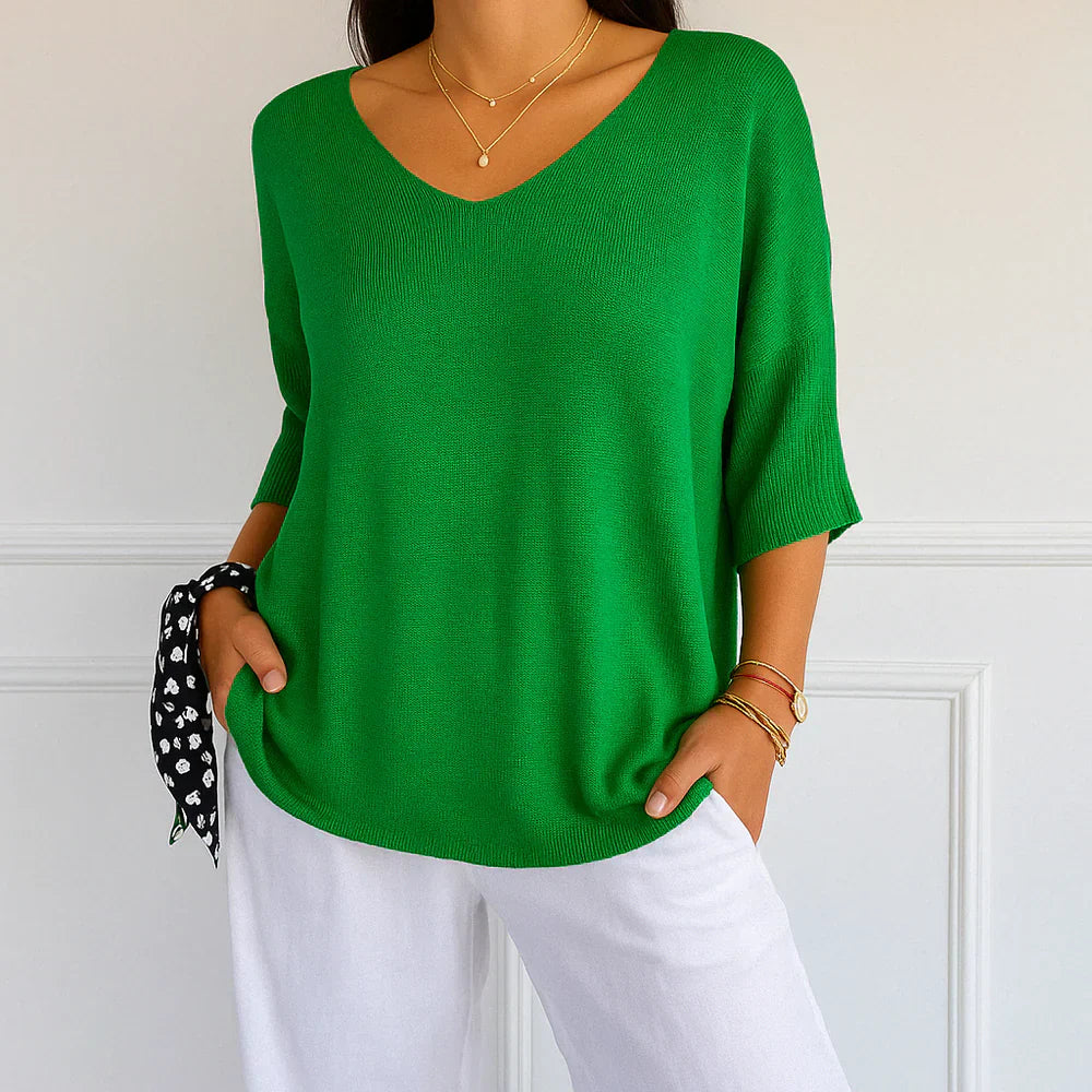 V-Neck Knit Sweater