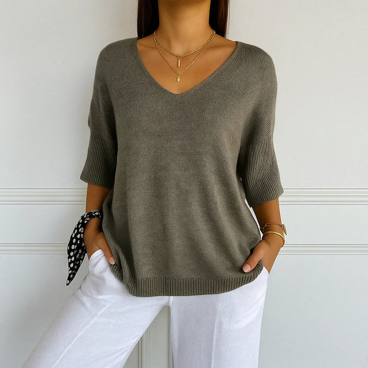 V-Neck Knit Sweater